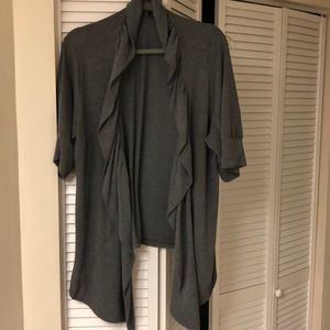 Charcoal gray open cardigan